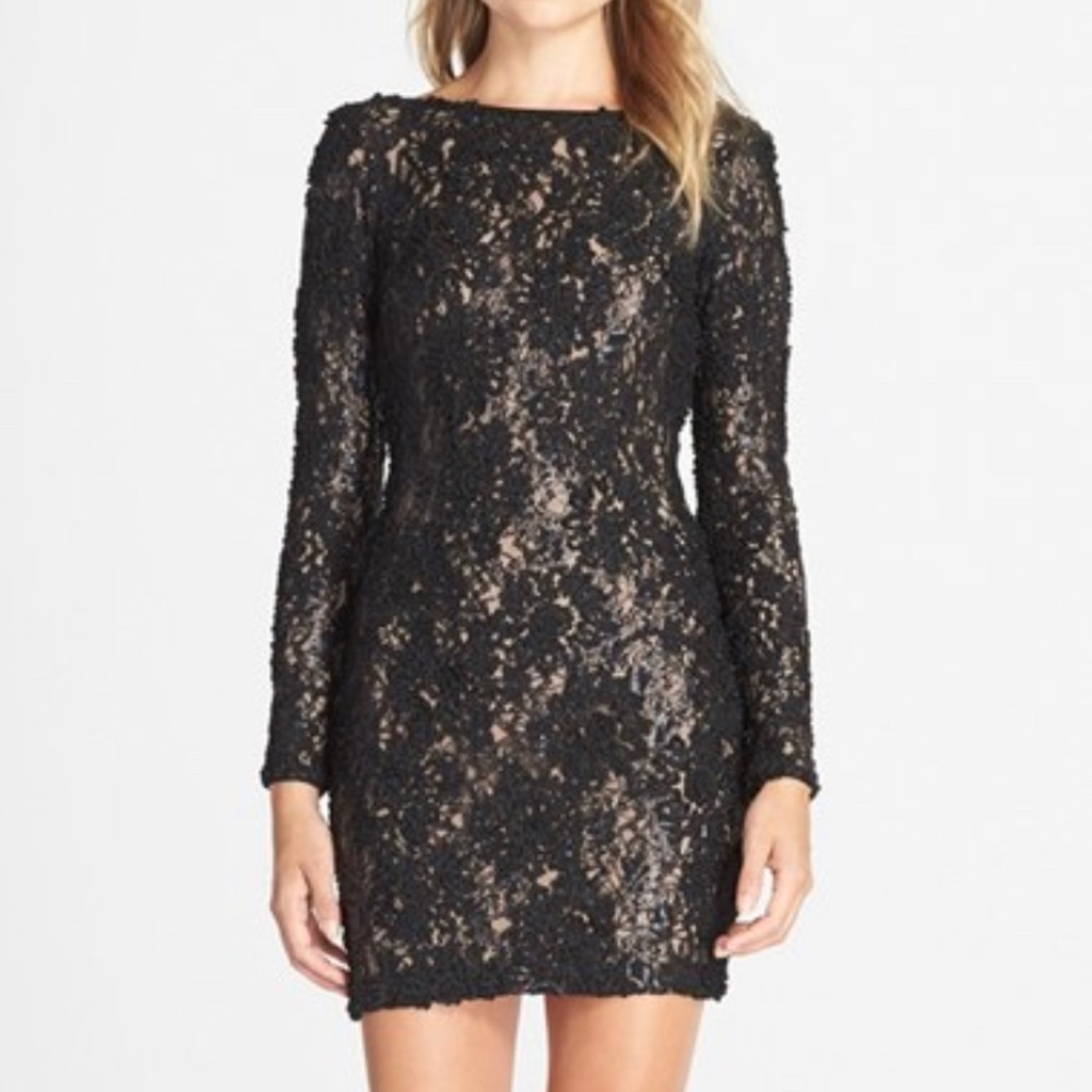 Dress the Population Lola Sequin and Lace Dress